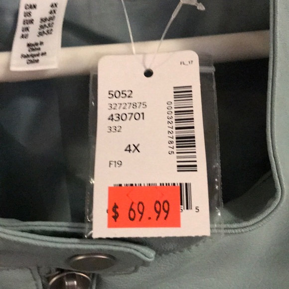 NWT, Addition Elle Vegan Leather Jacket, 4X - Picture 7 of 8